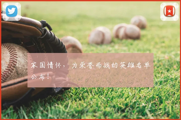 家国情怀，为荣誉而战的英雄名单公布！
